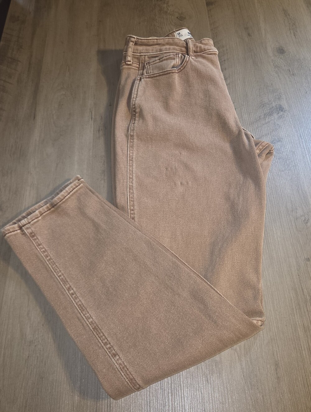 Hollister Curvy High-Rise Mom Jean Tan Brown Vintage Stretch Size 5R W27 L27